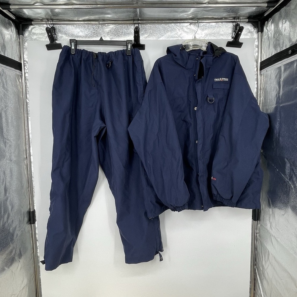 Field & Stream 1871 Men's 2-Piece Insulated Jacket & Pants Set XL Blue Hooded